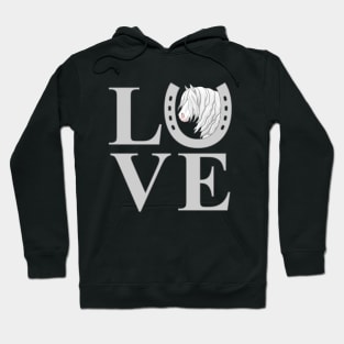 White Gray Gypsy Vanner Draft Horse LOVE Hoodie